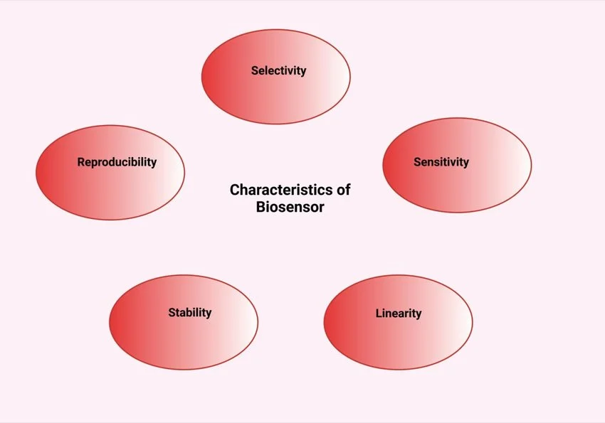 The five distinct characteristics of biosensors.